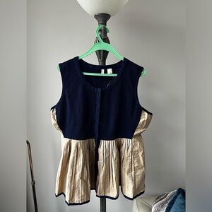 NWOT Anthropologie Moth pleated top/vest, size large